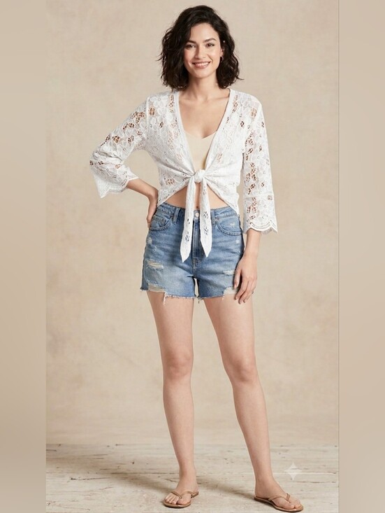 House of Harlow 1960 Tops - House of Harlow 1960 Boho Lace Cover-Up Wrap Top. One Size. 100% Cotton